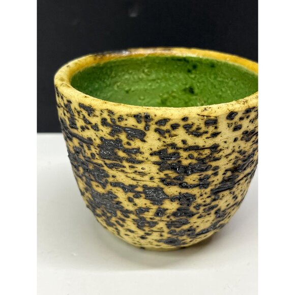 Vintage berkenbast birch bark pottery flower pot Brutalist Chamotte - Picture 4 of 9